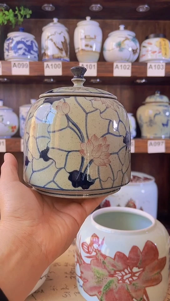 迎君陶瓷纯手工手绘  瑕