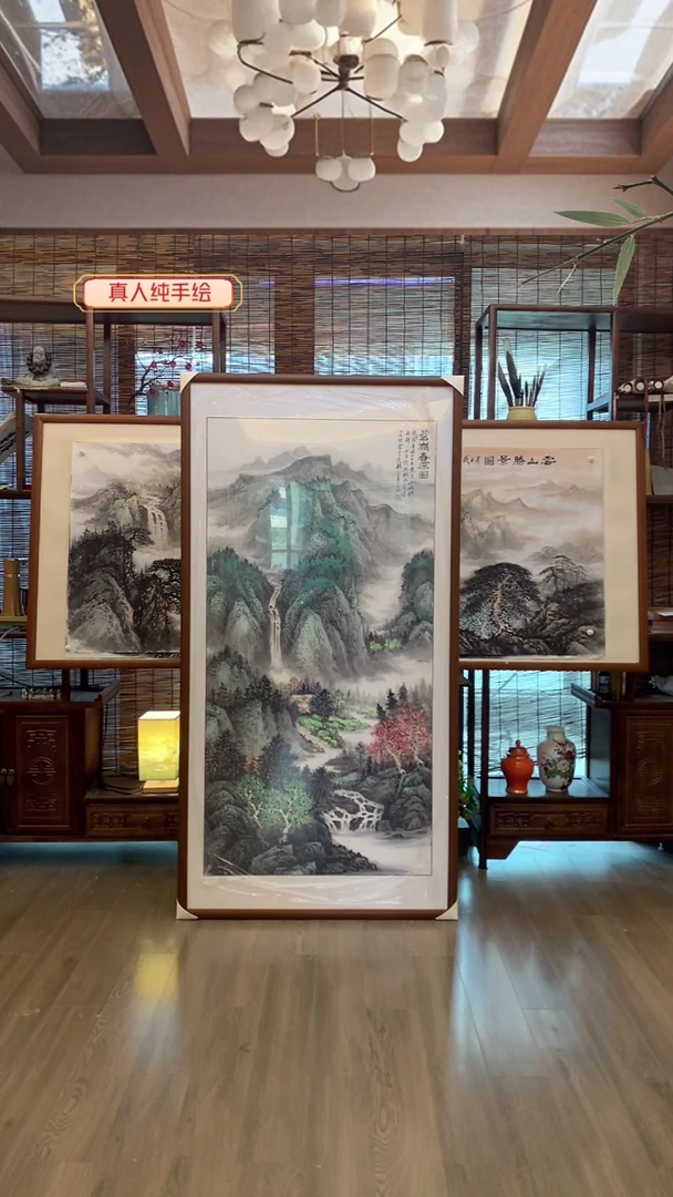 国画纯手绘纯实木四尺整张165*85cm