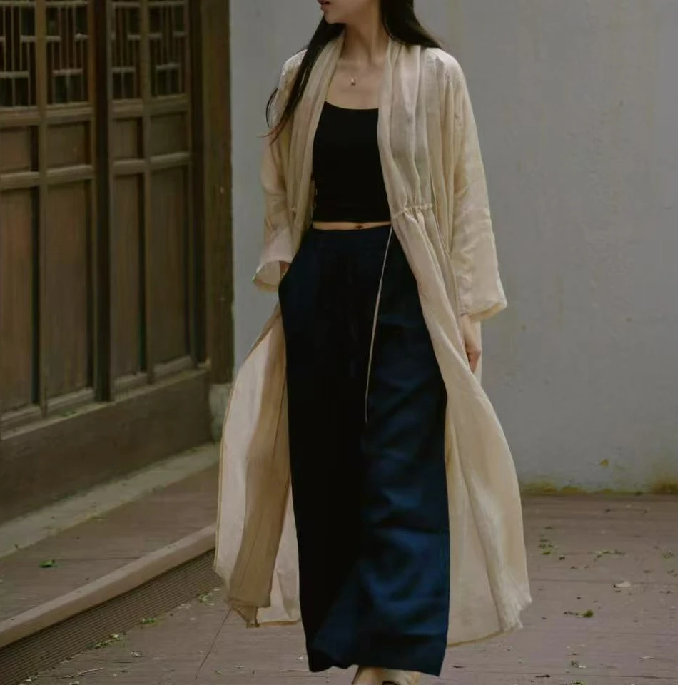 桑在云间 朗月清风苎麻防晒长罩衫