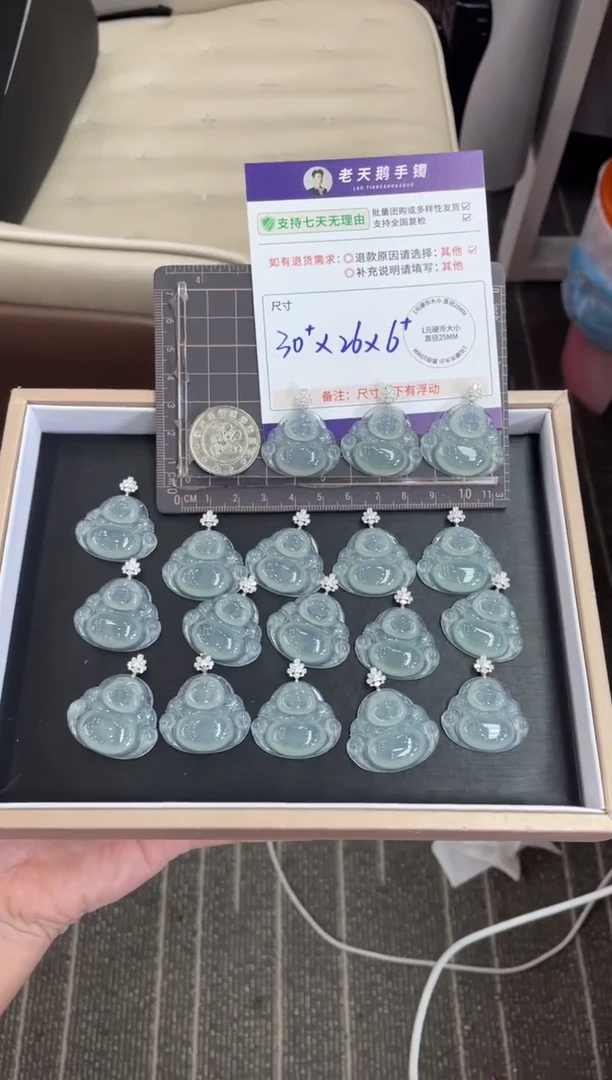 18K金镶嵌挂件翡翠佛公FL22/多样性发其一CP配链