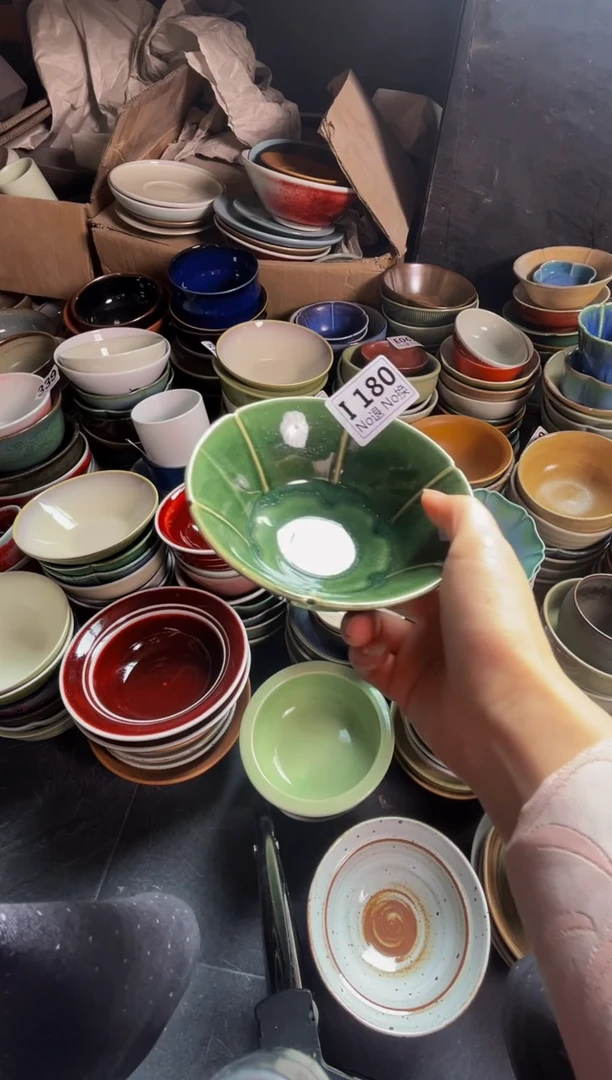 瓷片A****Ei180绿色花朵碗福利