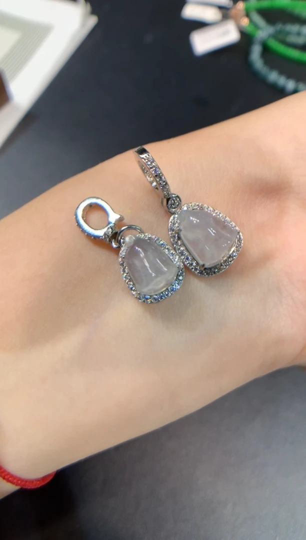 颈饰银S925镶嵌翡翠莲蓬  多样性发一件