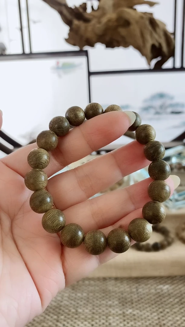 沉香手串文莱软丝老料11+MM单圈