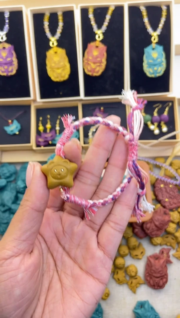 泥塑贵妃玉兰香 幸运星手绳