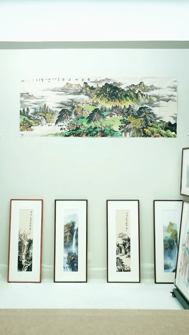 国画224*89唐鹏高手绘山水带框