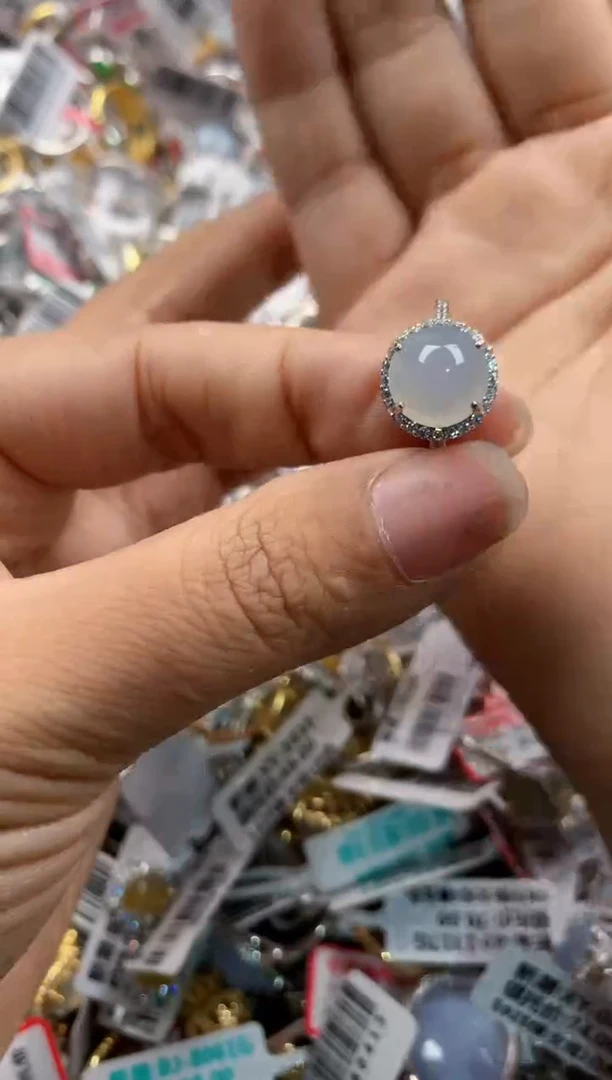 银S925镶嵌戒指翡翠11     7