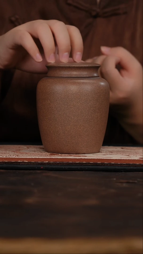 茶杯紫砂非遗茶器-青灰茶罐