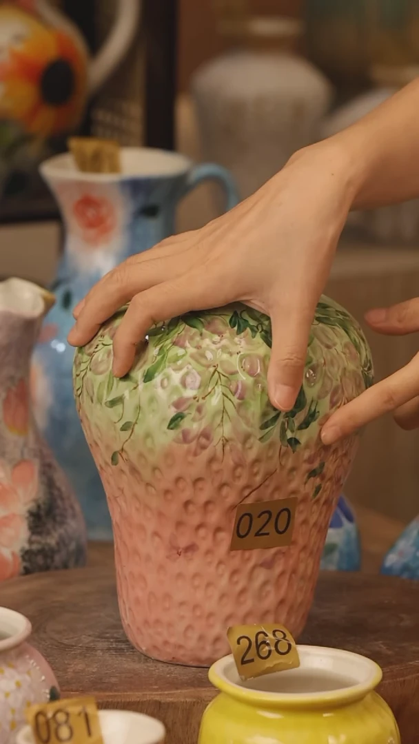 陶瓷020景德镇设计师手作花器摆件侘寂风