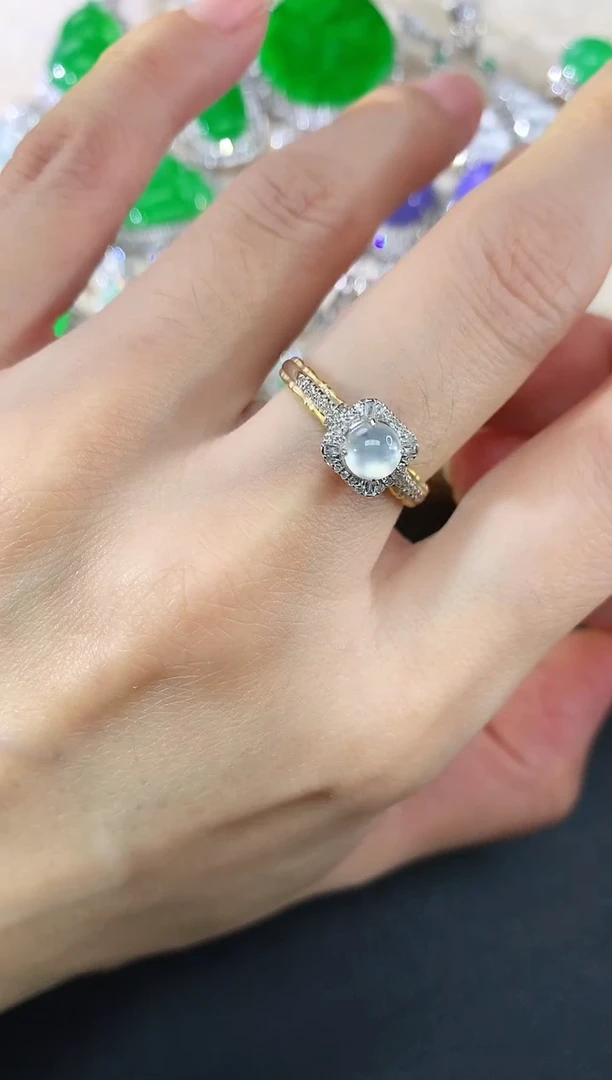 吊坠(不含链)18K金镶嵌翡翠22|1980