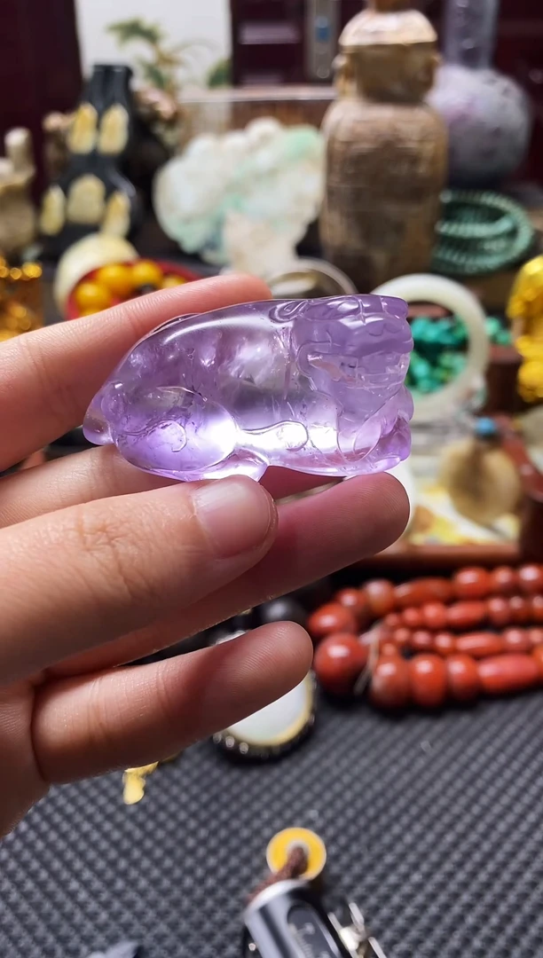 紫晶摆件未镶嵌貔貅