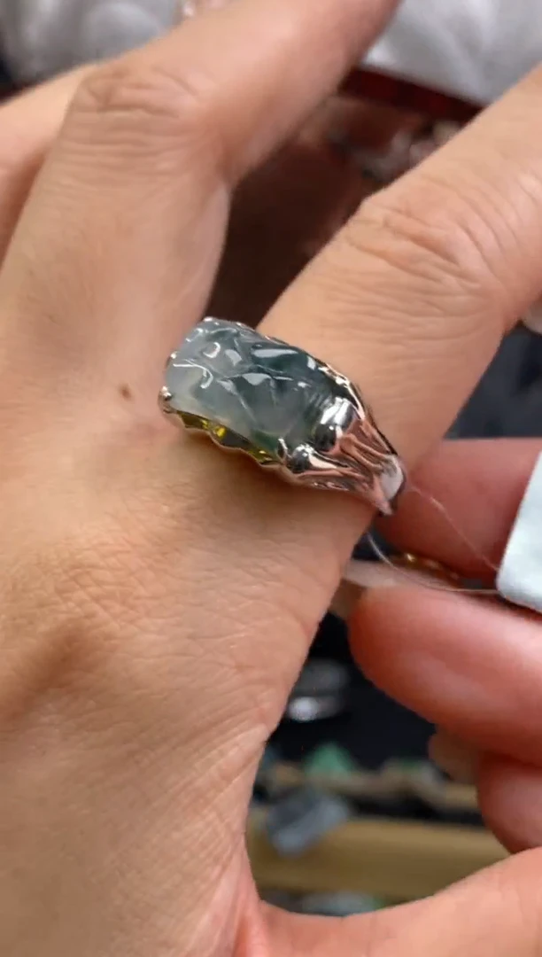 颈饰银S925镶嵌翡翠净货17180