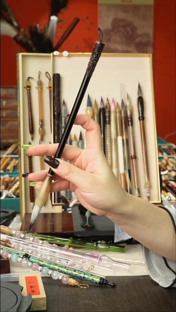 孤品高货毛笔链接 清水试笔 蘸墨不退