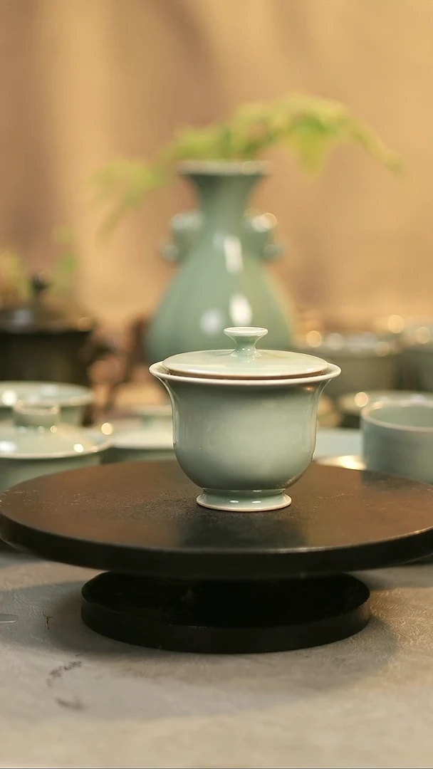 盖碗瓷原产地原矿釉 二才盖碗