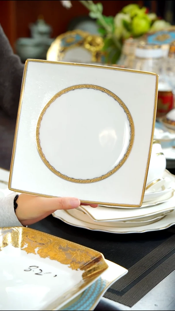 瓷片方平盘   1个