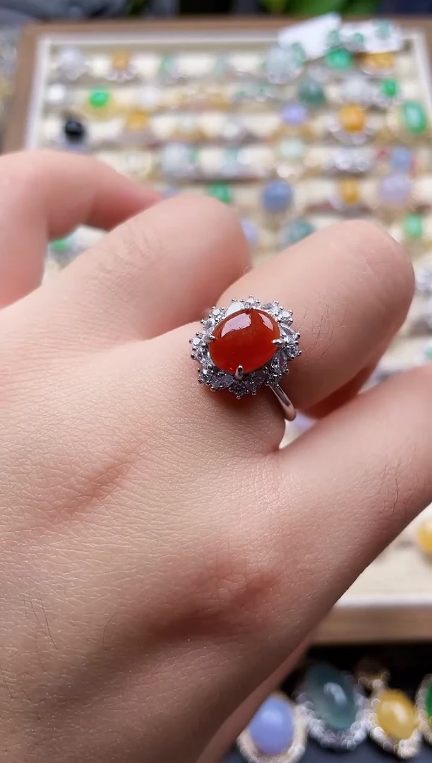 银S925镶嵌戒指翡翠112