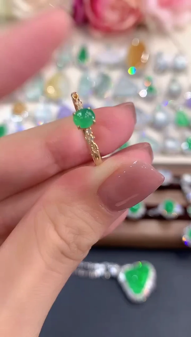 18K金镶嵌戒指翡翠a28多样性一件发货