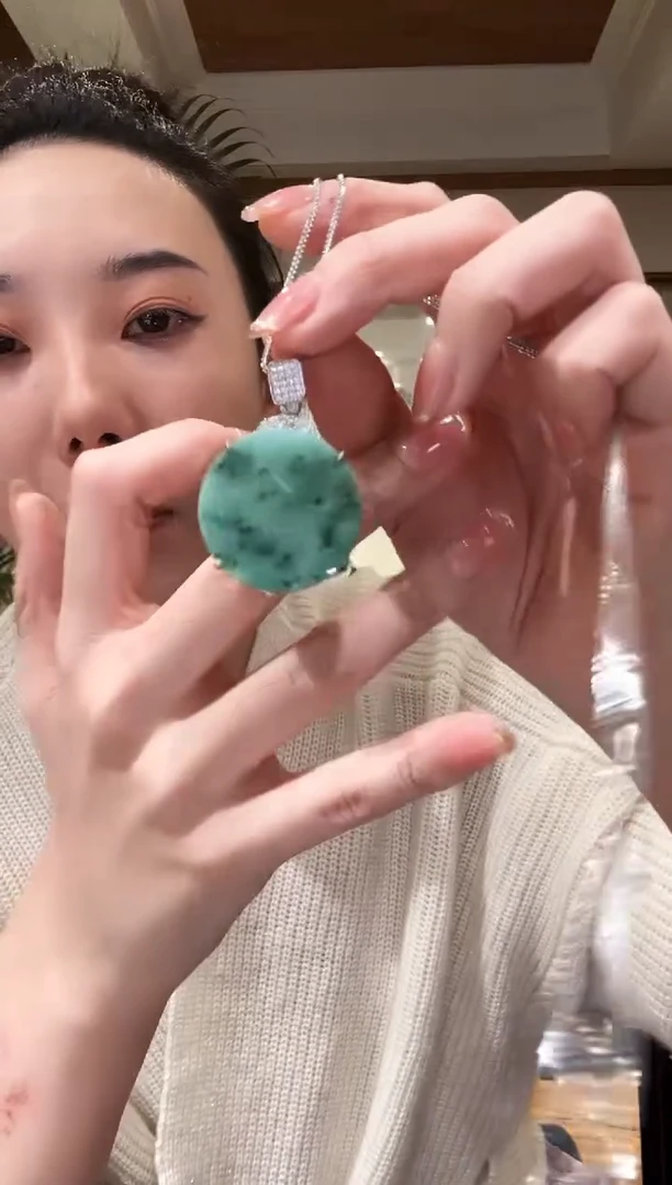 【闪购商品】翡翠颈饰银S925镶嵌国风