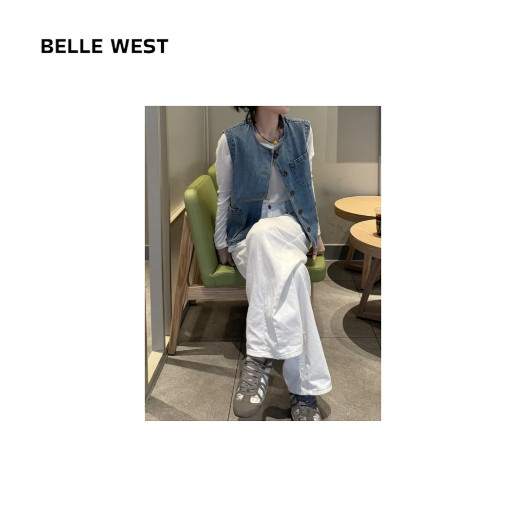 炸街叠搭时尚显瘦牛仔马甲巨出片  J-12440