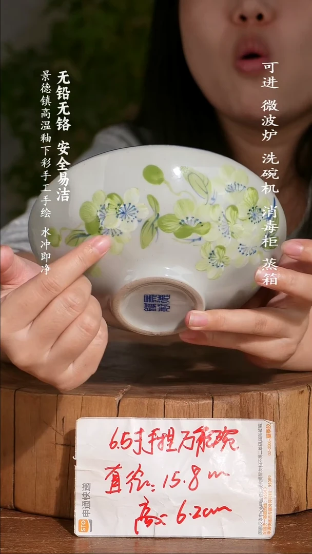 碗陶瓷景德镇高温瓷釉下彩手绘陶瓷