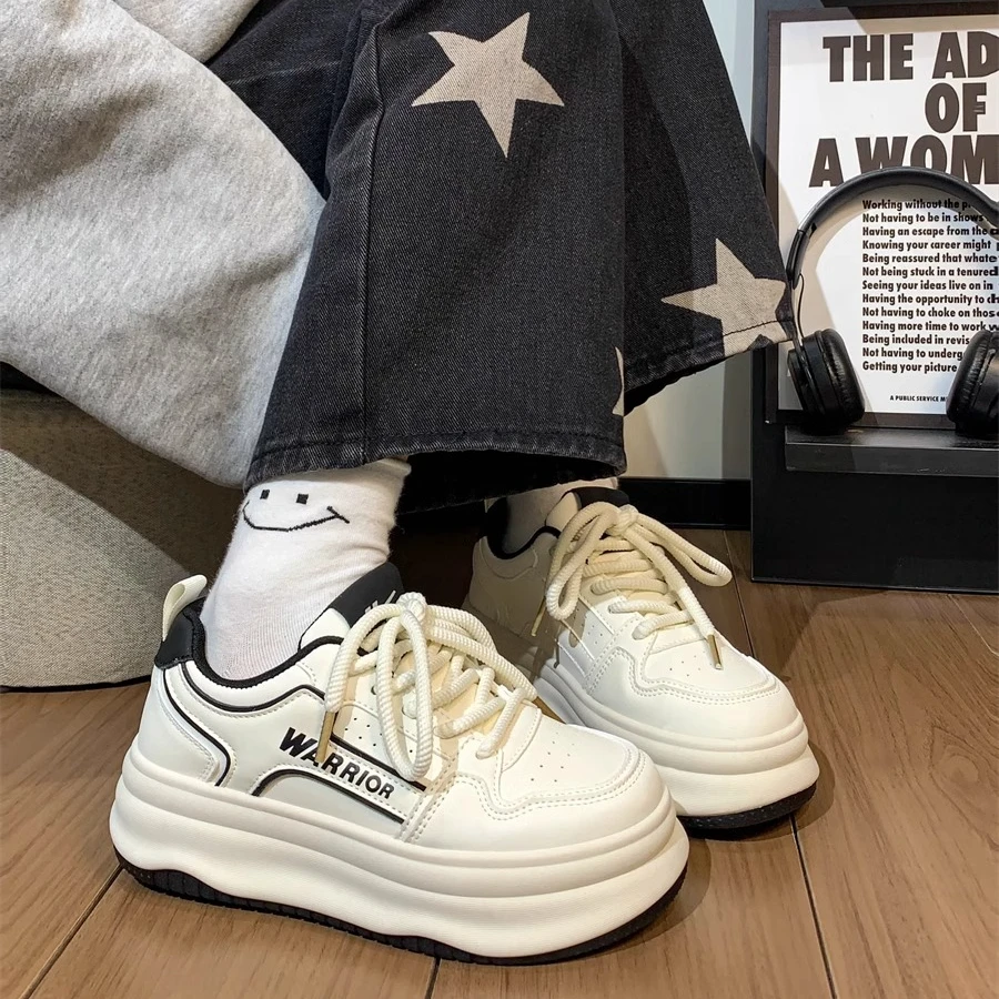 回力女鞋熊猫小白鞋子春季新款2025爆款百搭小众学生厚底运动板鞋