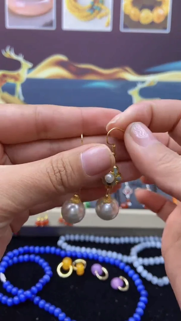 【闪购商品】玛瑙/玉髓耳钉银S925镶嵌152