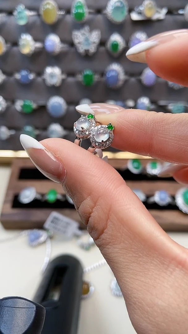 银S925镶嵌戒指翡翠4638