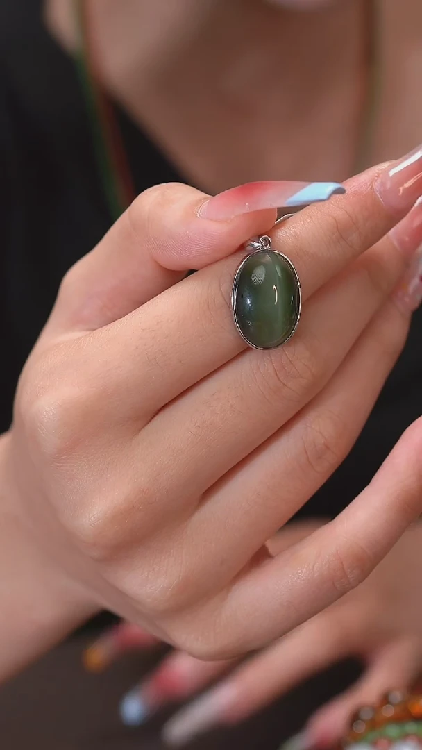 和田玉银S925镶嵌颈饰KT25063001