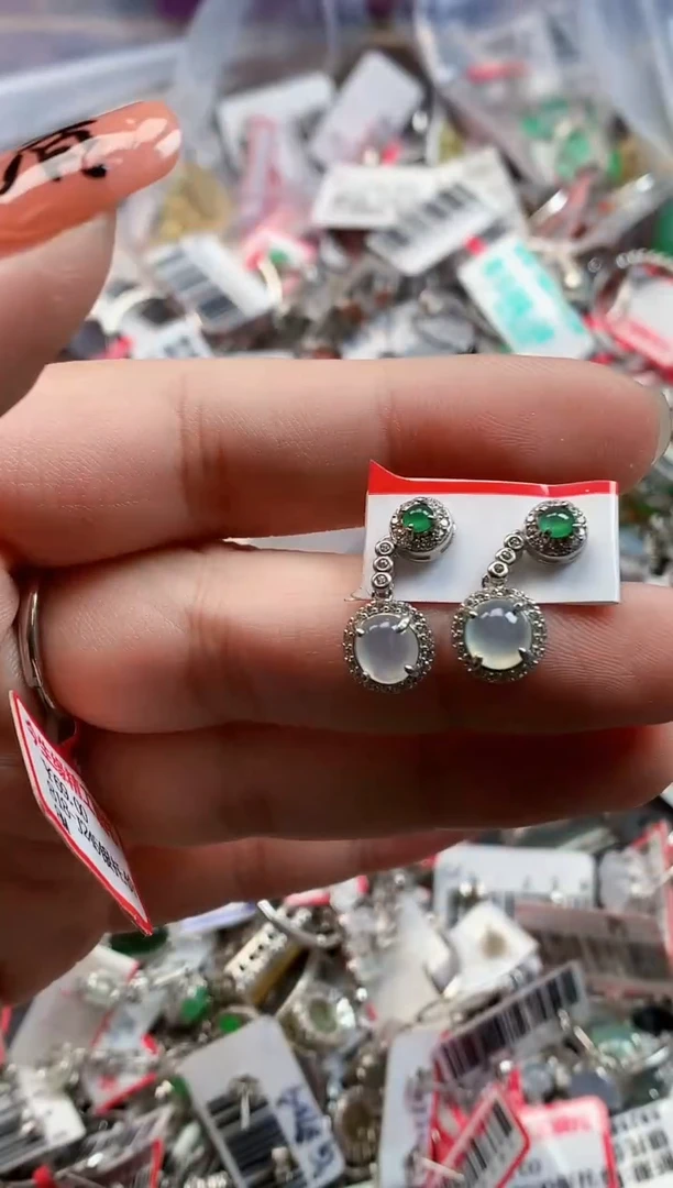 银S925镶嵌戒指翡翠天然A货缅甸翡翠