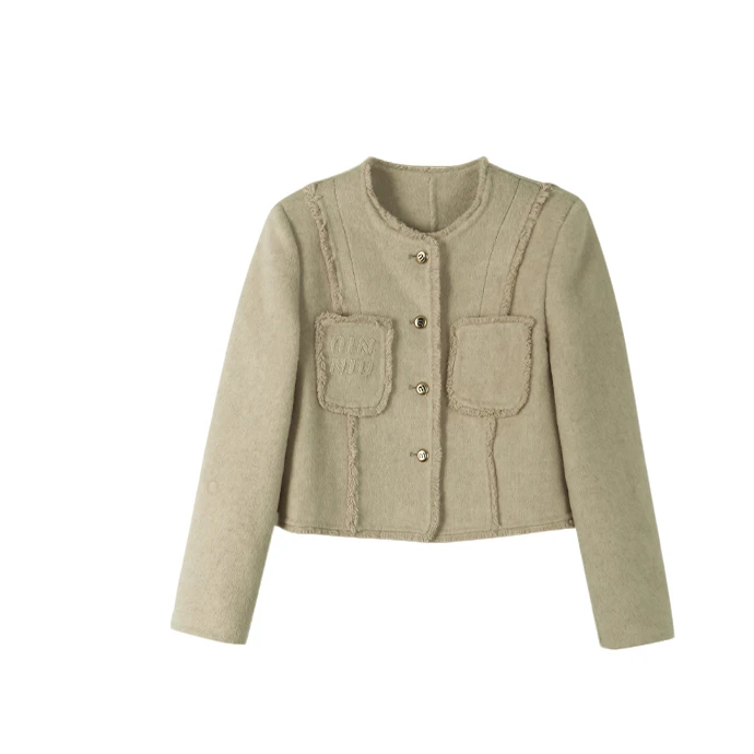 新款时尚设计感短款大衣8026