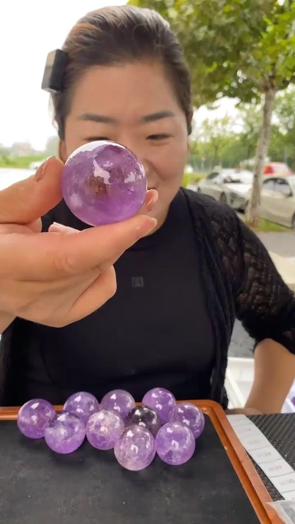 未镶嵌珠宝半成品水晶紫水晶球D22多样性发其一