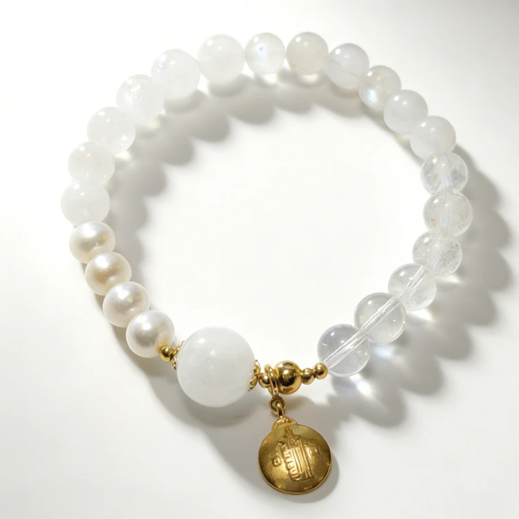 语芯 |【金润】润金白晶・聚福纳财 珍珠轻奢晶石手链