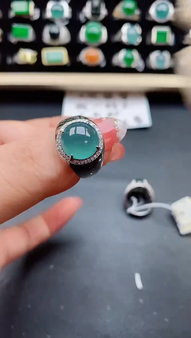 【闪购商品】翡翠戒指银S925镶嵌122121