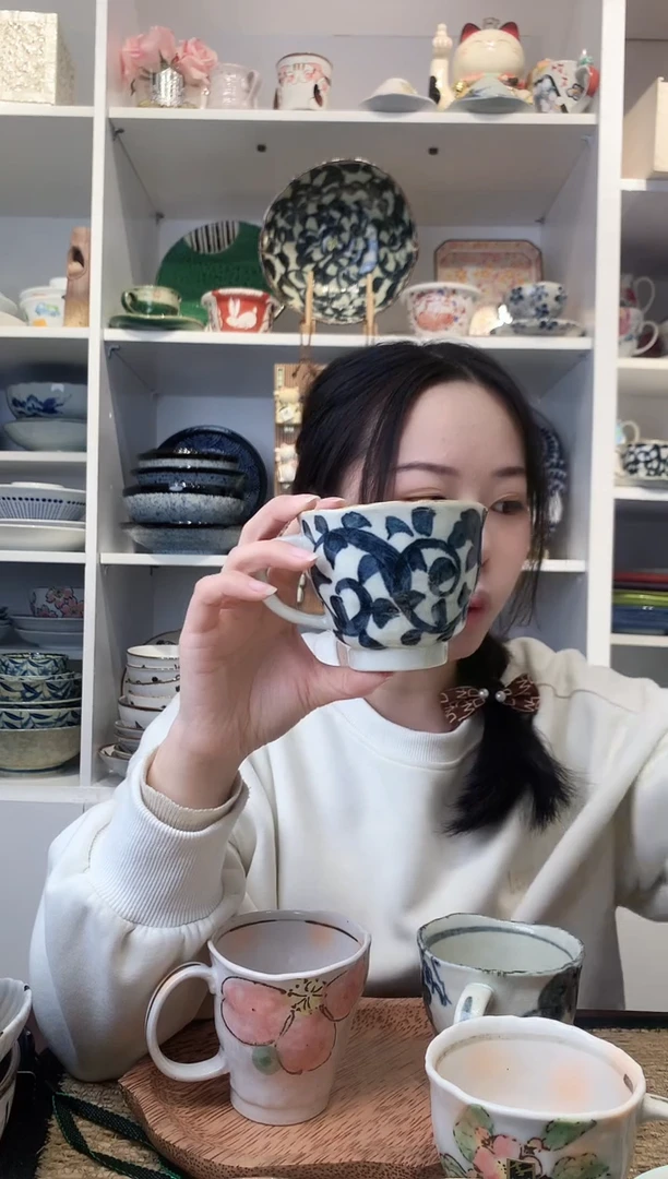 陶瓷粗陶章鱼唐草马克杯