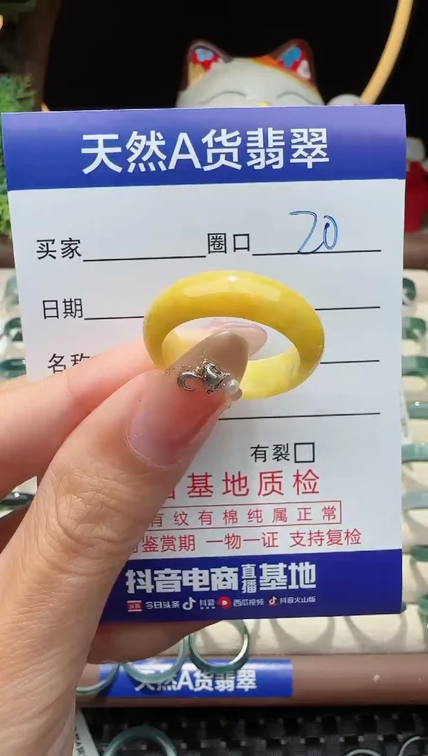 未镶嵌戒指翡翠20圈口对应的去拍
