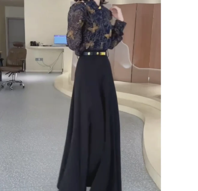 2025春季新款网红同款洋气气质韩版爆款休闲衬衫半身裙两件套SIT9