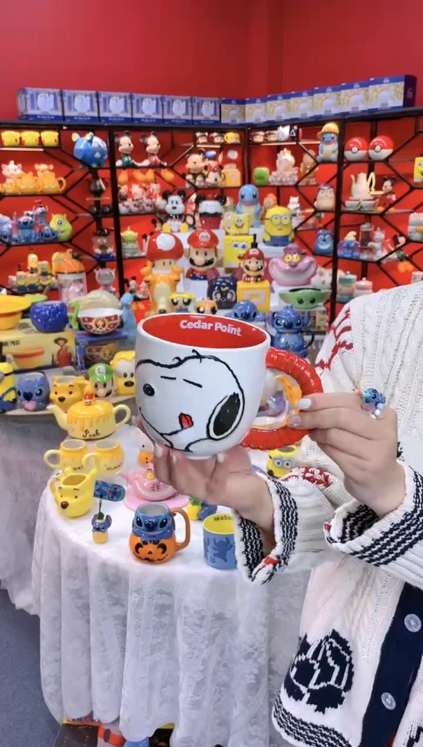 【闪购商品】1@@史努比红色手柄陶瓷杯