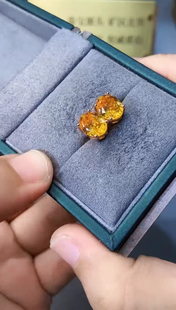 碧玺耳饰银S925镶嵌3445