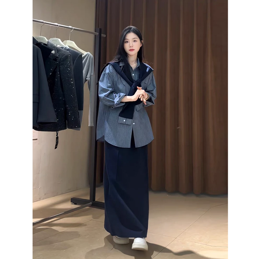 韩系学院风风格穿搭一整套女2025春秋季中长款网红洋气炸街女装