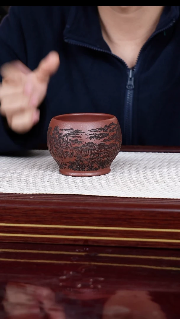 茶杯紫砂宜兴原矿紫砂 全手工制作