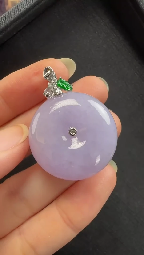 颈饰18K金镶嵌翡翠428平安扣一个