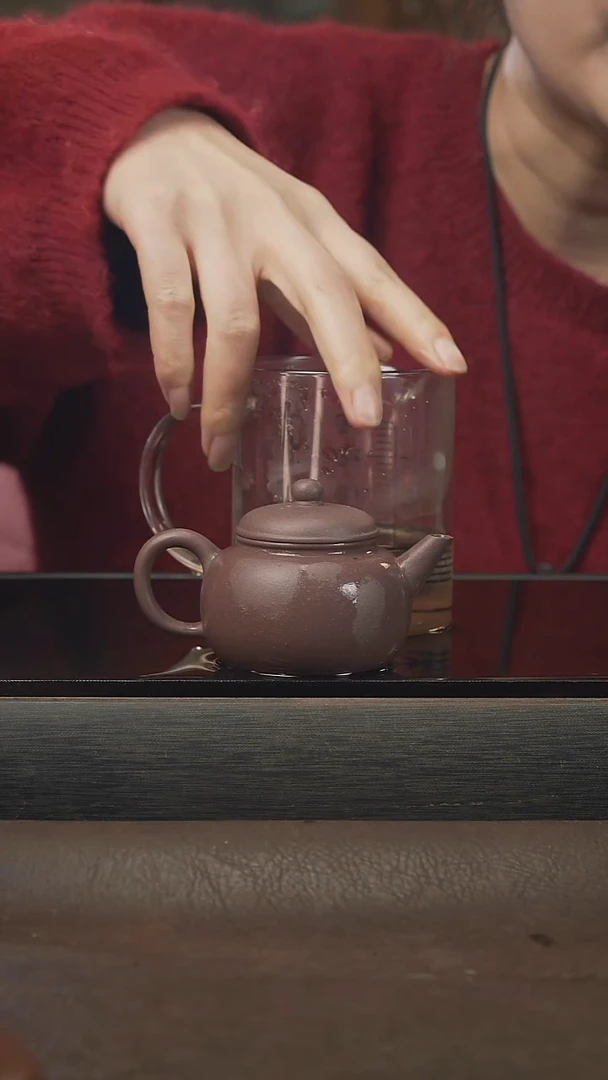 茶壶紫砂匏尊水平，天青，100cc