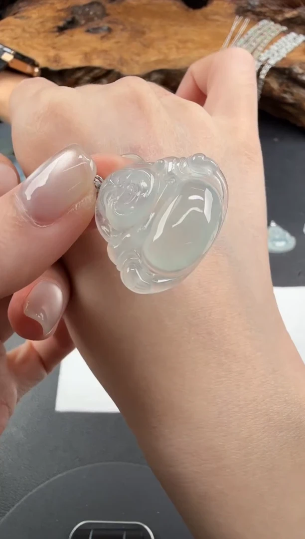 吊坠(不含链)18K金镶嵌翡翠翡翠饰品-99