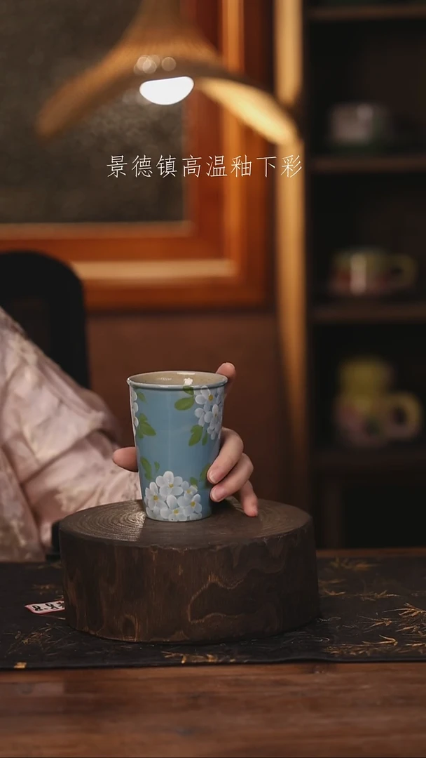 陶瓷景德镇高温釉下手绘陶瓷@L034@