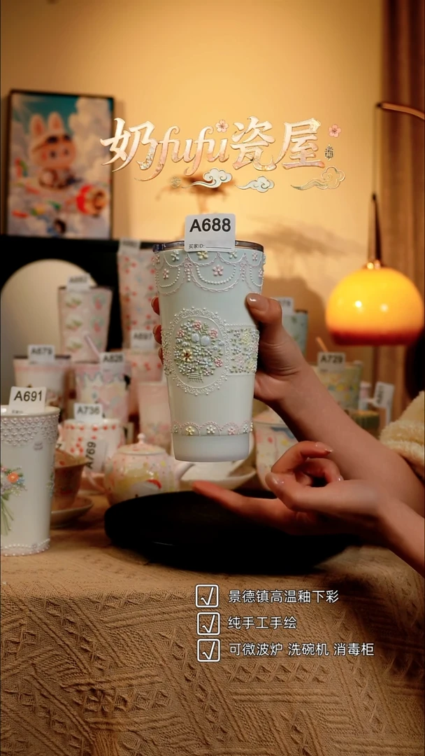 景德镇高温釉下彩立体釉创意瓷