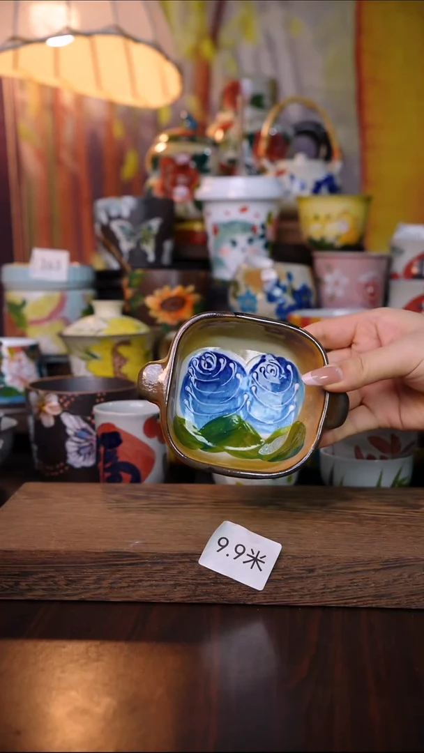 杯子陶泥垚手作 景德镇手工手绘陶瓷器物