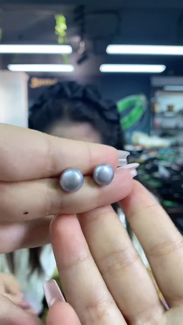 银S925镶嵌海水珍珠耳饰多样性发其一颜色微差