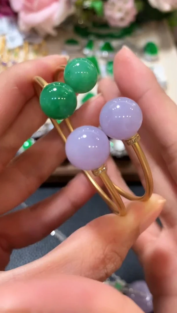 18K金镶嵌手镯翡翠z127 多样性一件发货