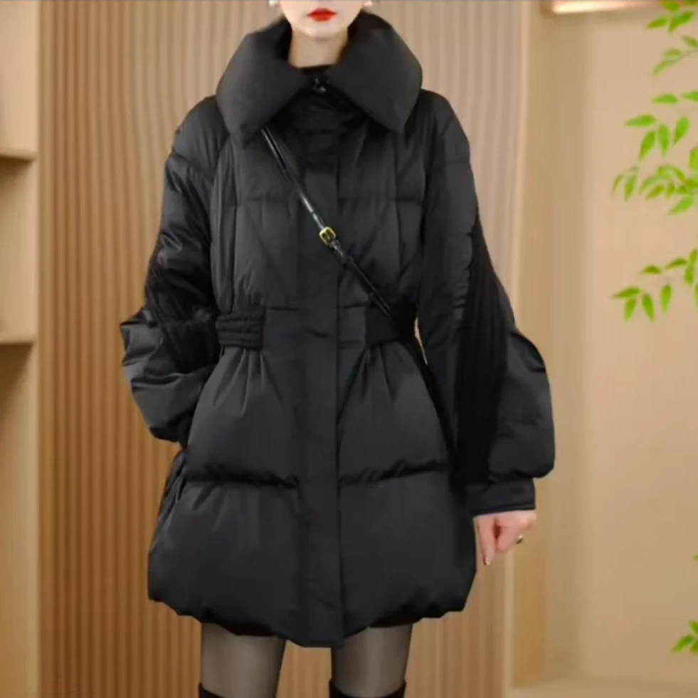 CH728冬季新款优雅时尚百搭气质显瘦减龄休闲鸭绒羽绒服