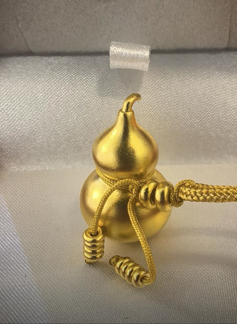 金熹福足金999.9【算盘古法葫芦】招财平安福禄（含金珠可调节编绳）