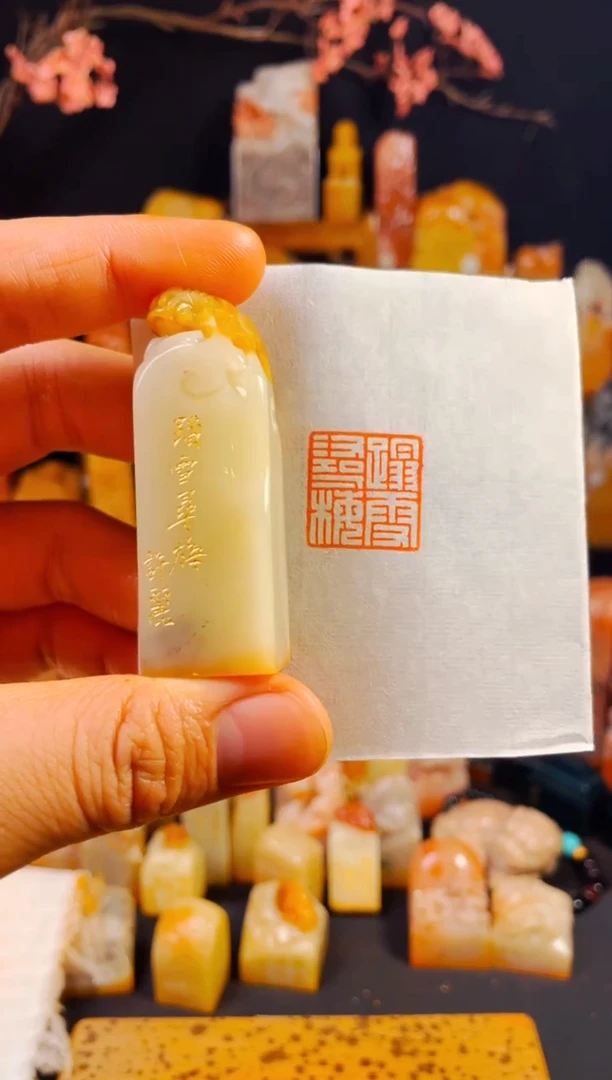 【闪购商品】寿山石印石手工篆刻《踏雪寻梅》